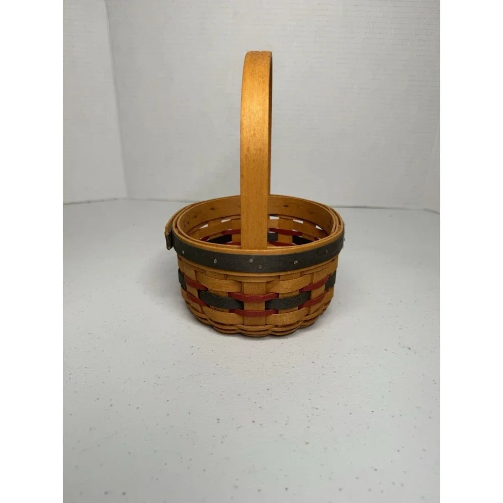 Vintage Longaberger 1997 Inaugural Basket, Round With Stationary Handle
